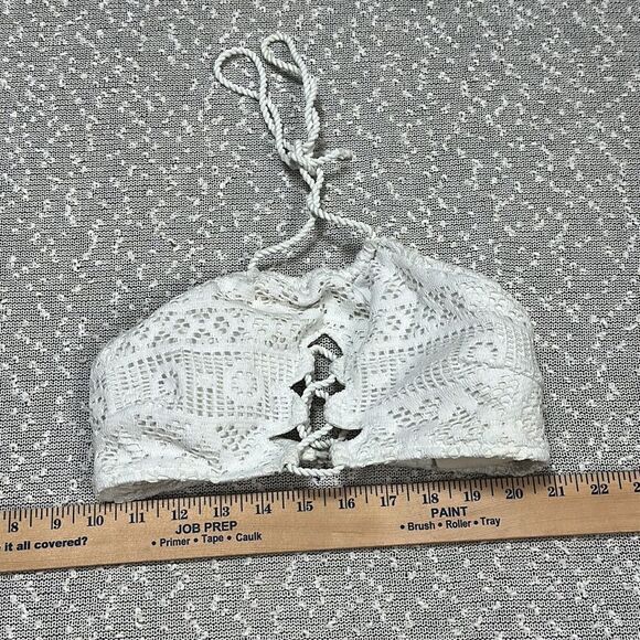 VICTORIA'S SECRET Coral White Lace Bikini Swim Swimsuit Medium - Picture 6 of 9